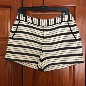 Elle Black and White Striped High Waist Shorts